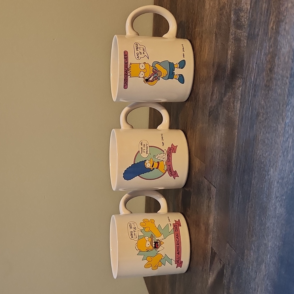 Vintage Simpsons mugs - Homer,  Marge, and Bart